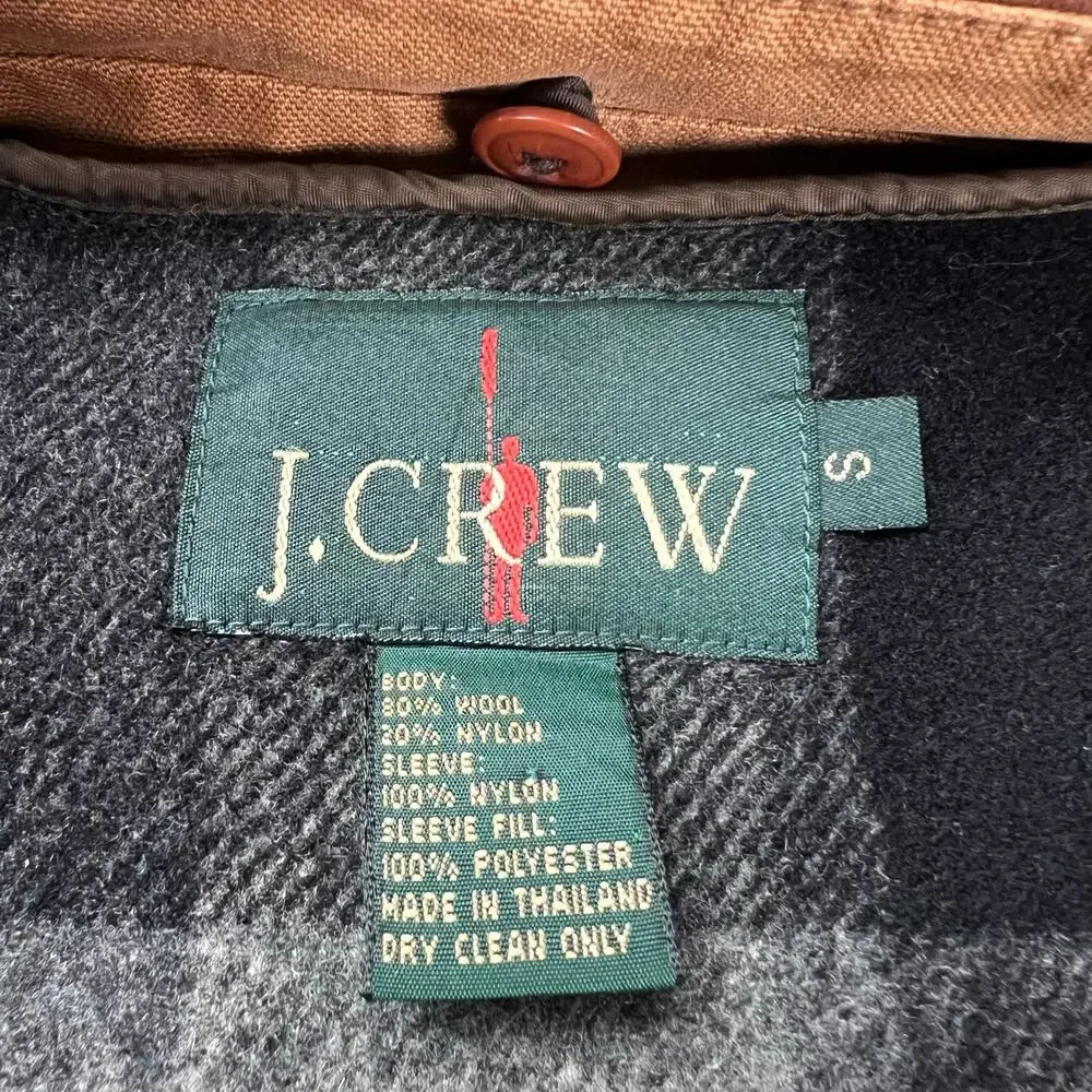 J.Crew Brown Chore Coat Jacket Men's size Small Removable Wool Liner Button up